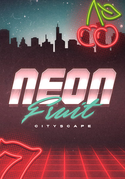 Neon Fruit Cityscape